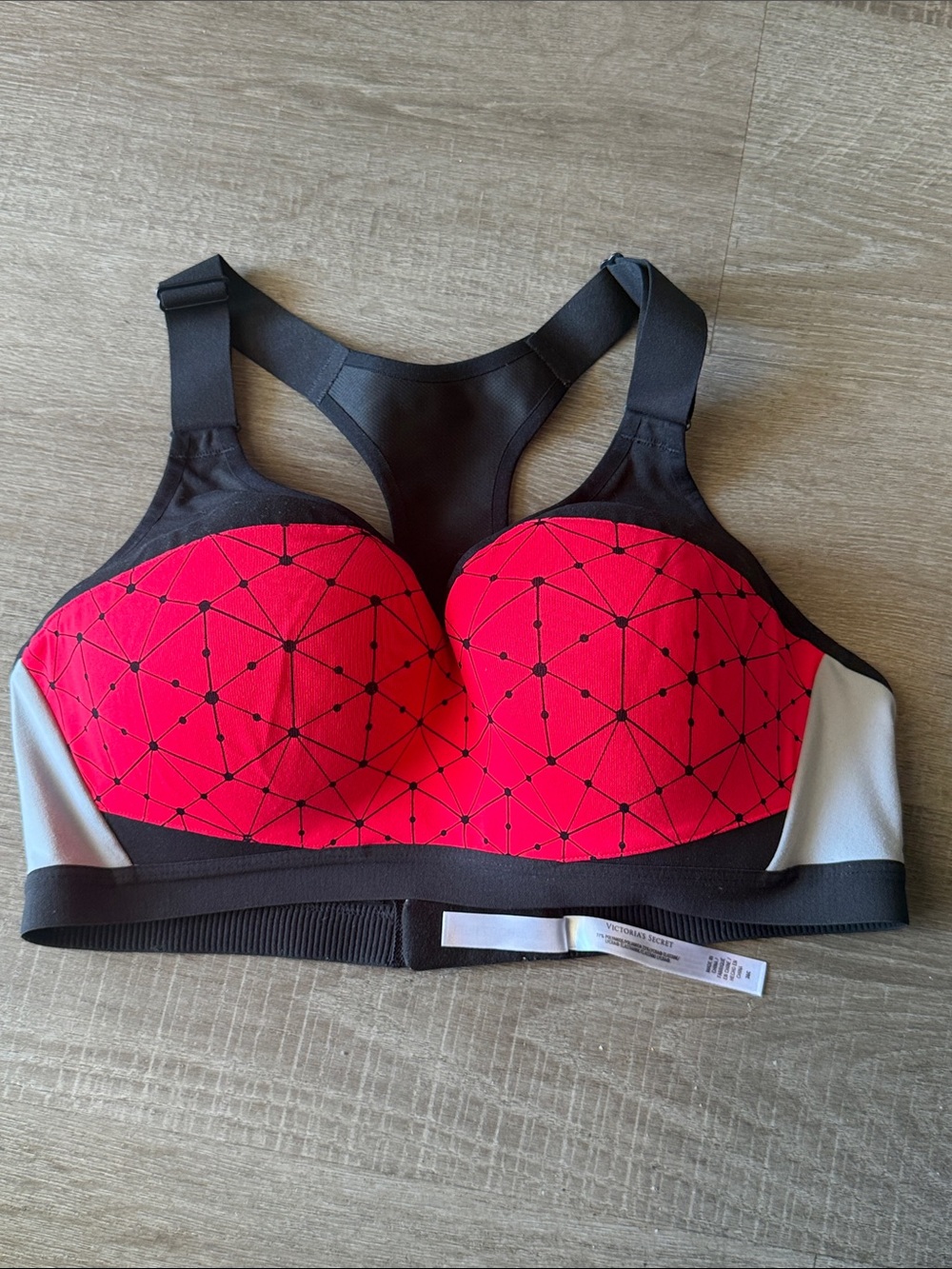 Victoria's Secret Red and Black High-Support Racerback Sports Bra